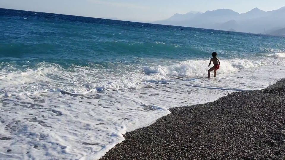 Konyaaltı Sahili Sonbahar Deniz Manzarası Antalya