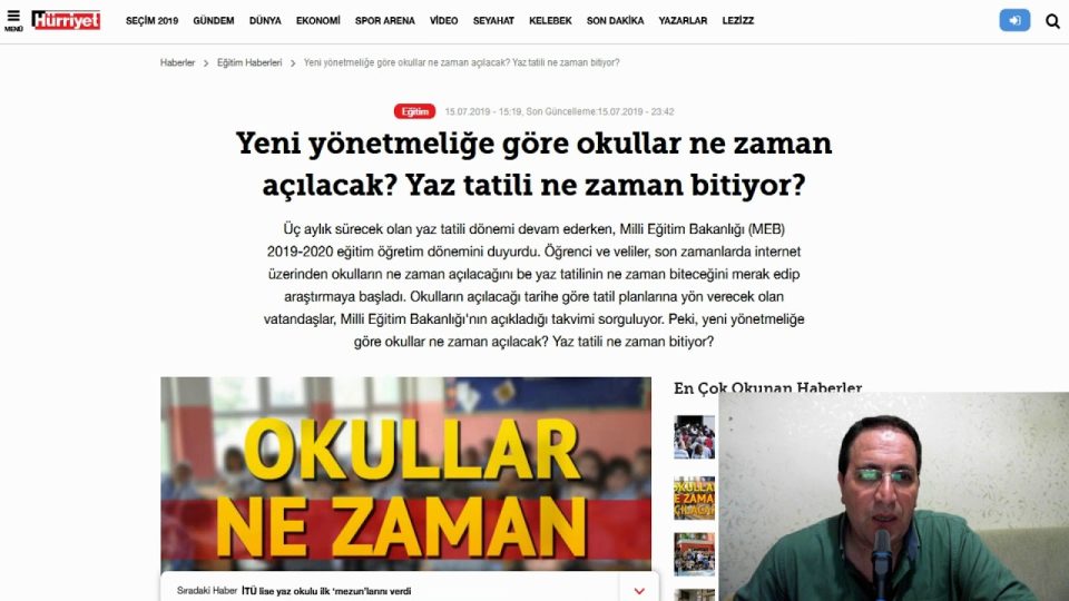 Okullar ne zaman açılıyor ? Yaz tatili ne zaman bitiyor? Milli Eğitim Bakanlığı (MEB) Yönetmelik
