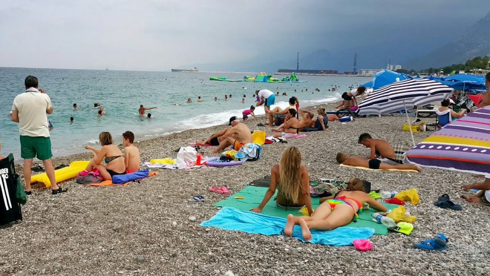 360 Degree seascape, Antalya beach vacation, wave sounds, sunbathe, holiday, relaxing video - 360 °