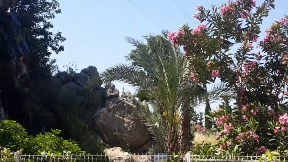 Antalya Konyaaltı Altınyaka yolunda park ve kayadan çıkan su kaynağı