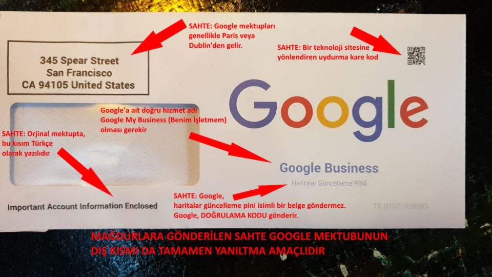 Google'dan mektup geldi diyerek dolandırıyorlar !